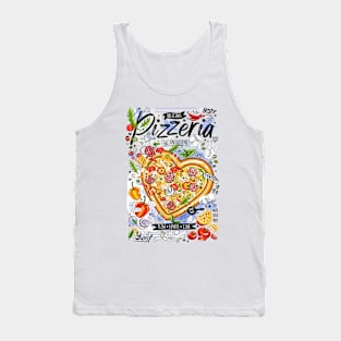 Food poster, pizza, fast food, love, pizza heart Tank Top